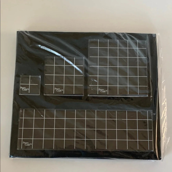 NIB Provo Craft for Simply Chic Stamps 4 Acrylic Block Set 1 Clear Lined 24-8343 - Picture 3 of 4